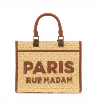 per donna 1534 Iconique Mini Tote Borsa in paglia marrone (OSFA), Casual, Poliuretano