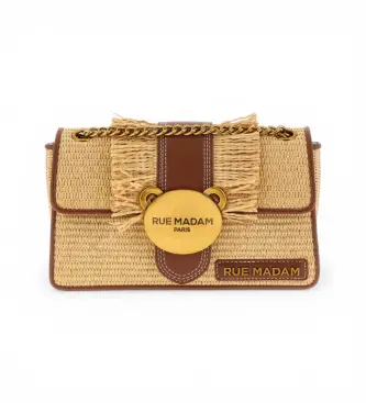 per donna 1574 Borsa a forma di orsacchiotto con frange marroni (OSFA), Marrone, Casual, Poliuretano Oro