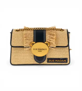 per donna 1574 Borsa a forma di orsacchiotto con frange nere (OSFA), Nero, Casual, Poliuretano Oro