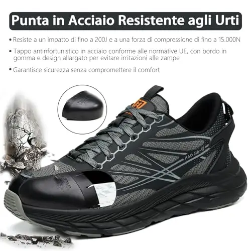 RUGNOR Scarpe Antinfortunistiche Uomo Donna Scarpe Antinfortunistica Leggere Comode Traspirante Scarpe da Lavoro miniatura 2