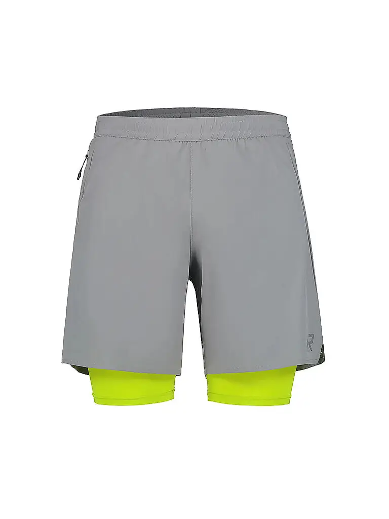 Pantaloncini da running 2in1 da uomo Maaninka grigio | XXL