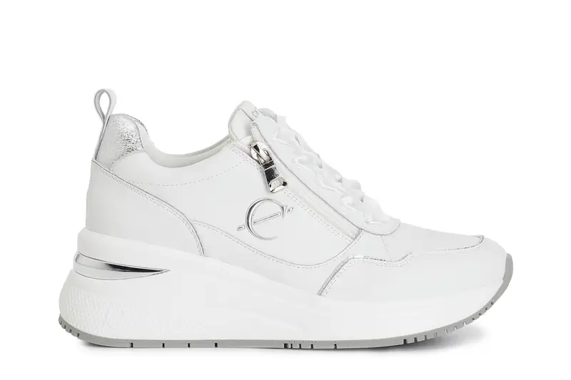 running da donna allacciata con zip bianco