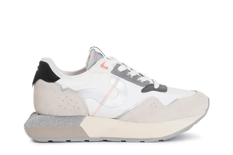 running in tessuto e pelle scamosciata multi grigio 36