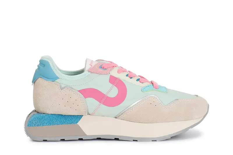 running in tessuto e pelle scamosciata multi salvia 35