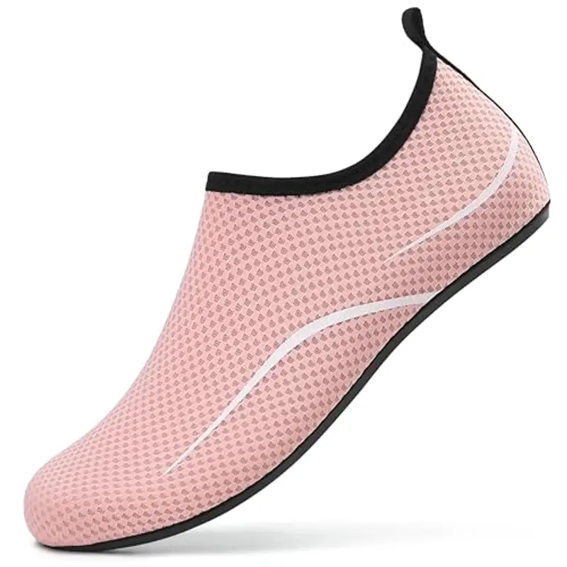 RUOMU Scarpe Scoglio Donna Scarpette per Scogli Water Shoes Scarpe per Mare Antiscivolo Scarpe Spiaggia Scarpe Acquatiche per Sport Acquatici Parco Acquatico.(Rosa,38 EU)
