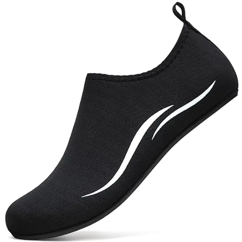 RUOMU Scarpe Scoglio Uomo Scarpette per Scogli Water Shoes Donna Scarpe per Mare Antiscivolo Scarpe Spiaggia Scarpe Acquatiche per Sport Acquatici Parco Acquatico.(Nero,38 EU)