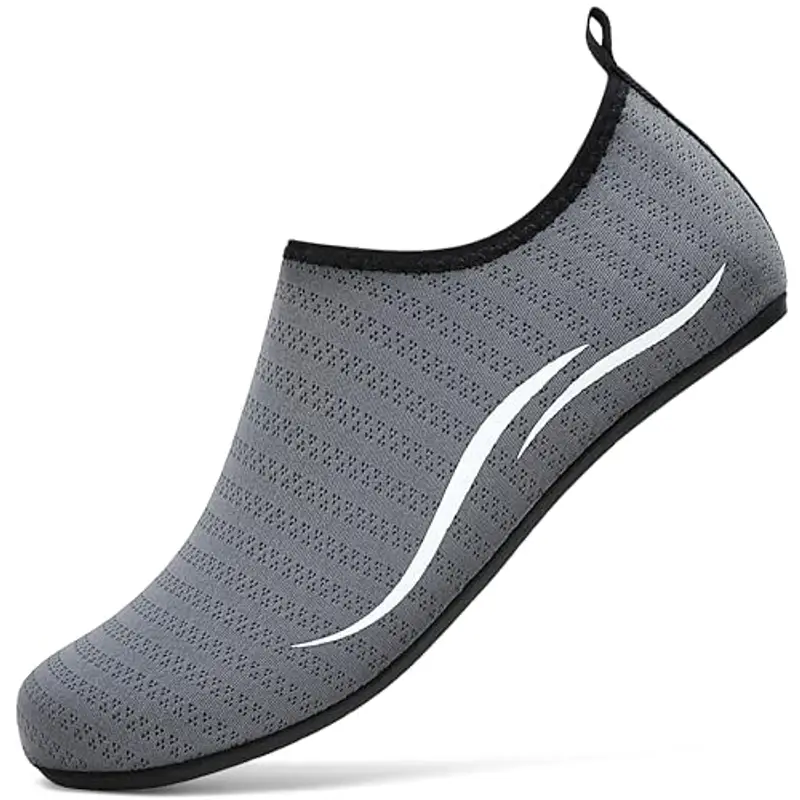 RUOMU Scarpe Scoglio Uomo Water Shoes Scarpette per Scogli Scarpe per Mare Antiscivolo Scarpe Spiaggia Scarpe Acquatiche per Sport Acquatici Parco Acquatico.(Grigio,41 EU)