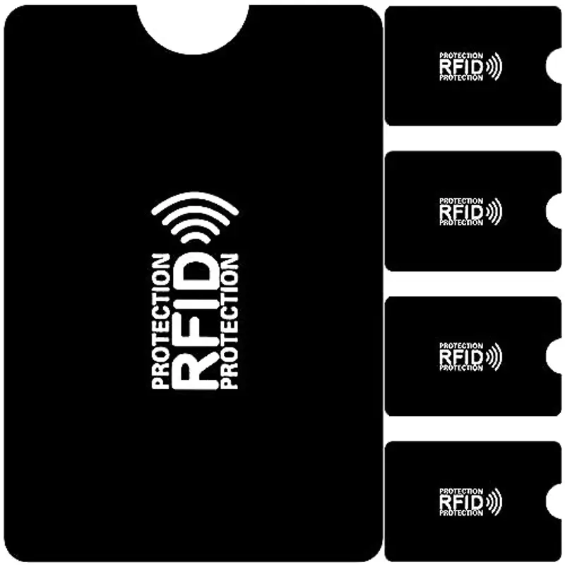 RUOXIXI 10 Pezzi Custodia Bancomat Schermato,Protezione RFID,Proteggi Carte di Credito Contactless per Donne Uomini, 9.2 x 6.2 cm,per Passaporto, Proteggi Carta Bancaria,Nero
