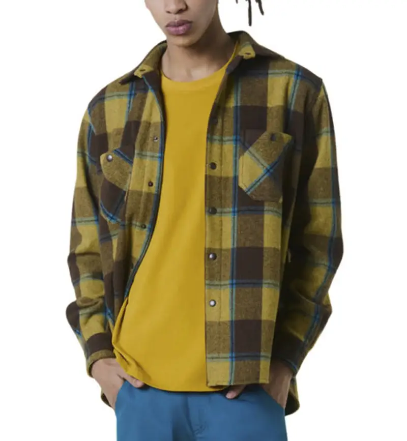 Camicione in Flanella di Lana M - camicia maniche lunghe - uomo Green