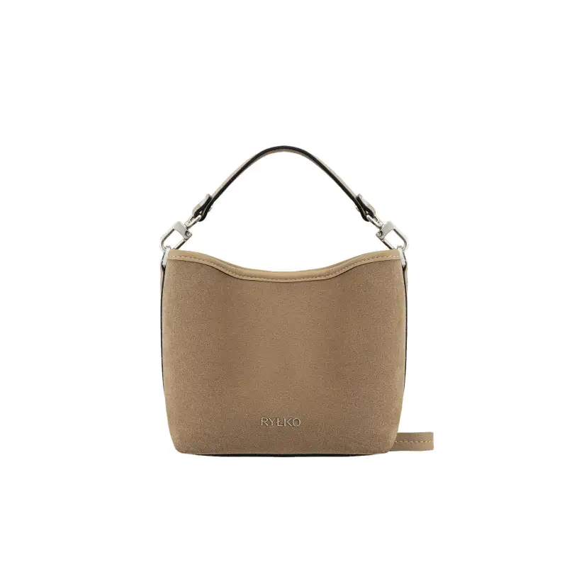 Borsa a mano in pelle e camoscio donna Ryłko