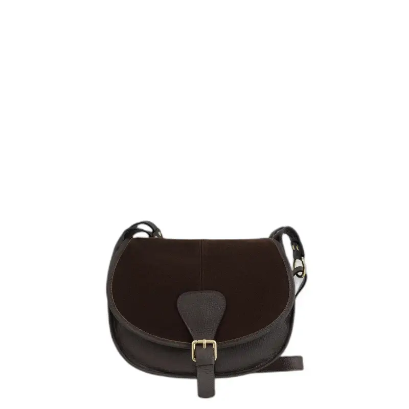 Borsa a tracolla in pelle e camoscio donna Ryłko