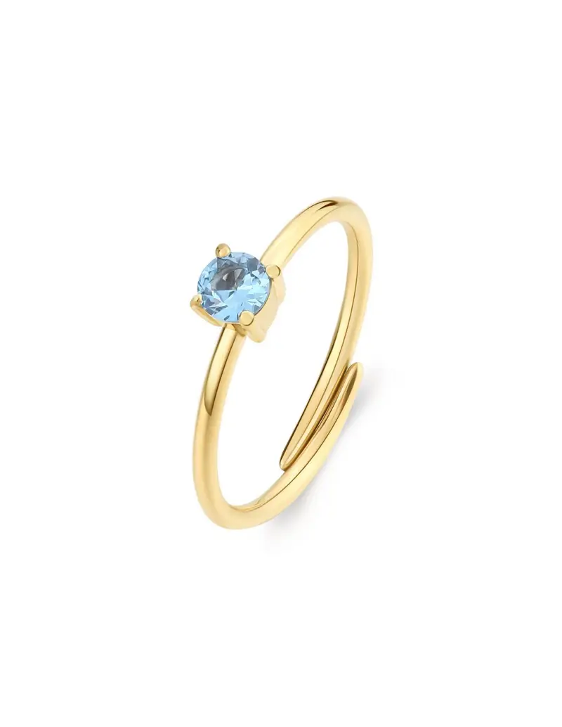 Anello regolabile S'AGAPO' DAZZLY in Acciaio 316L dorato SDZ38 con cristallo colore acqua bohemica