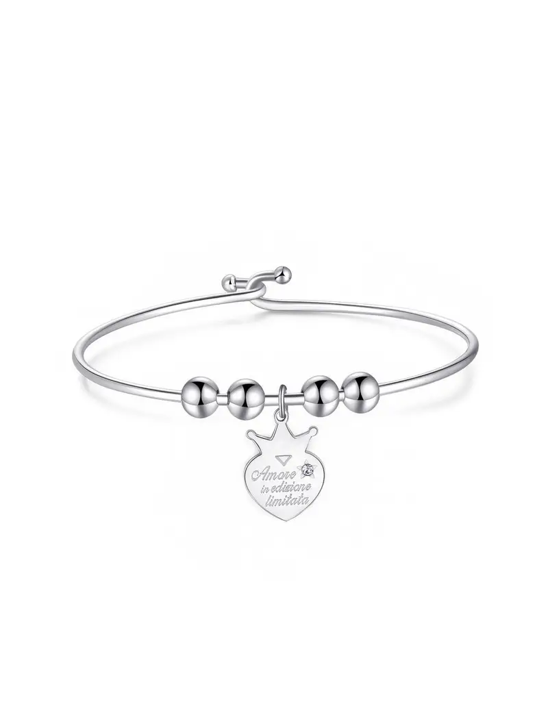 Bracciale rigido S'AGAPO' BE MY ALWAYS Acciaio 316L Cuore SBM67
