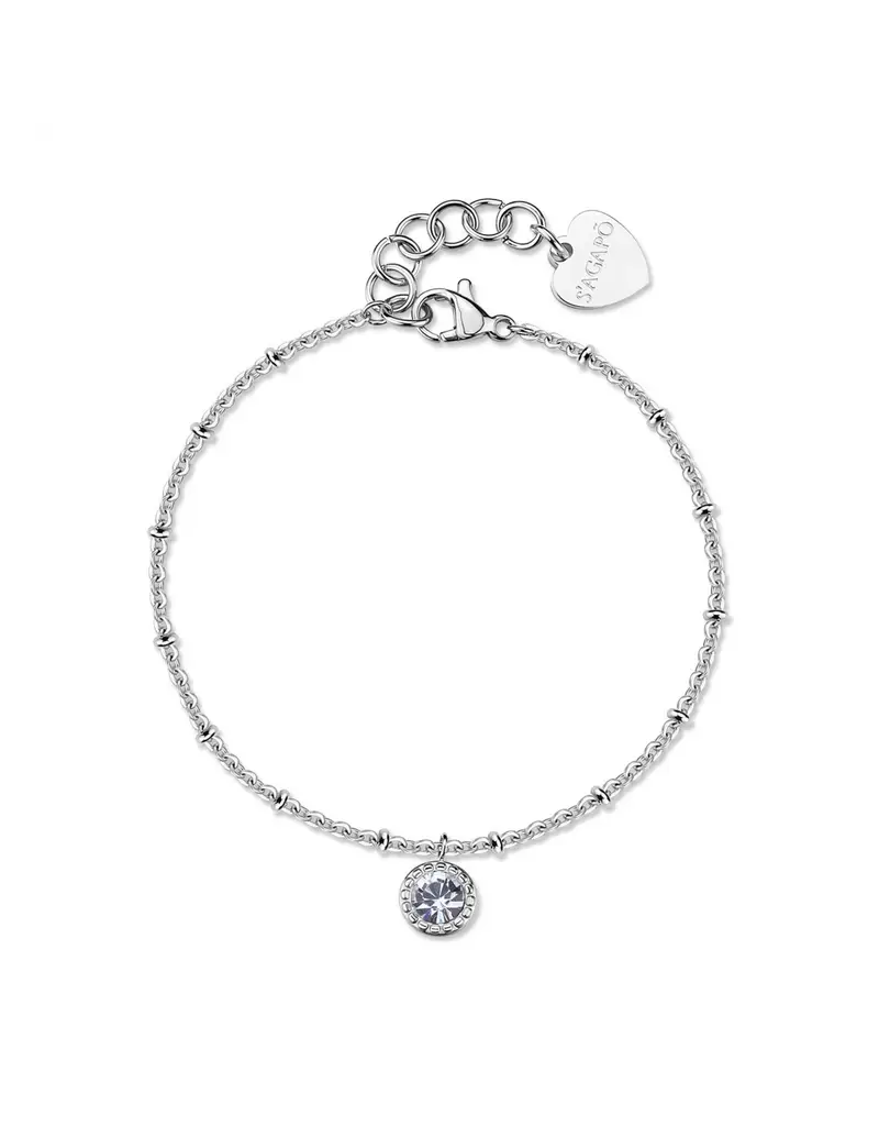 Bracciale S'AGAPO Aurora SAR62 in acciaio 316L con cristallo