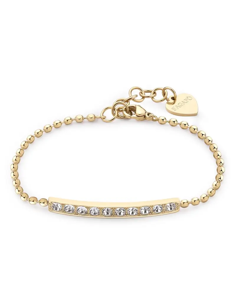 Bracciale S'AGAPO' DAZZLY in Acciaio 316L dorato SDZ17 White