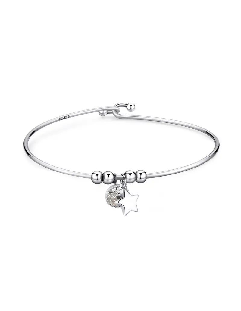 Bracciale S'AGAPO' LUCKY LIGHT Acciaio 316L SKT31 Silver