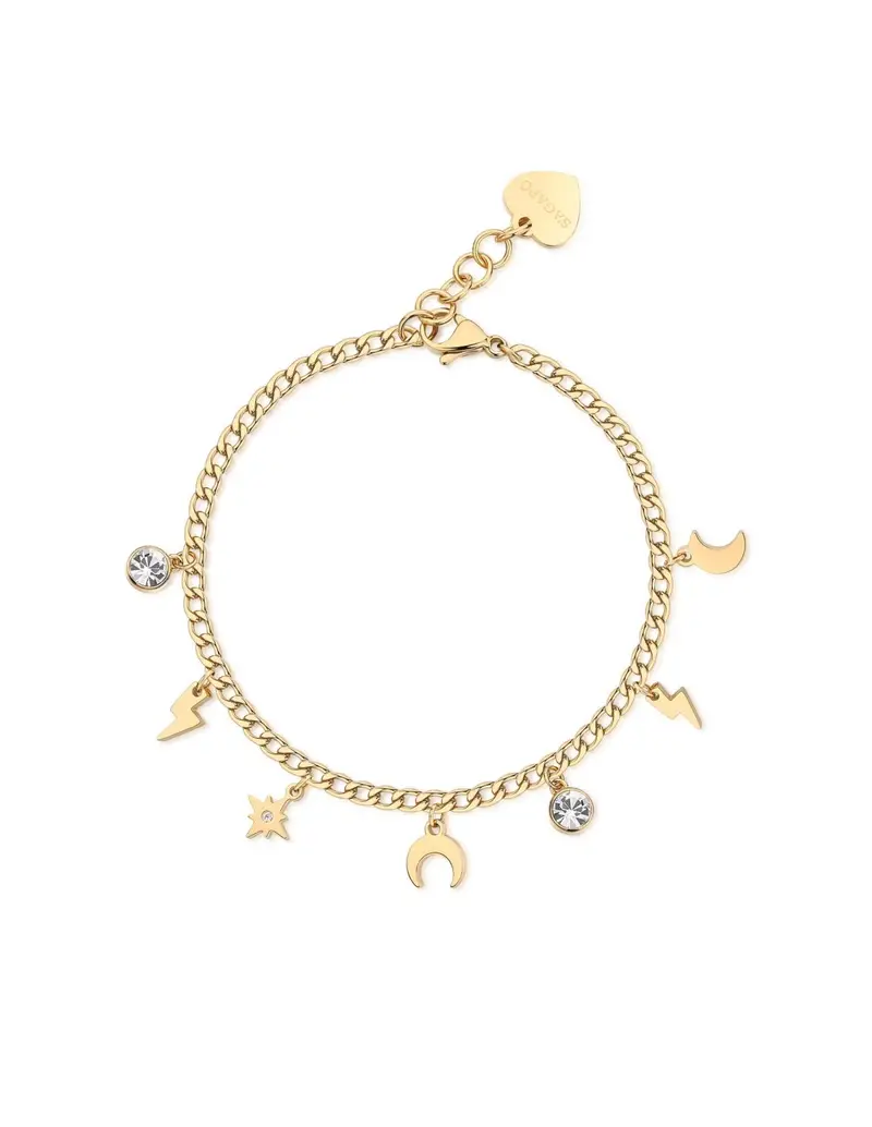 Bracciale S'AGAPO' MESSAGE Acciaio 316L SSG16 Gold