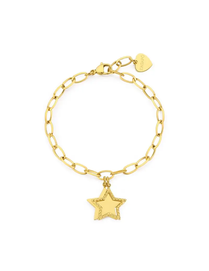 Bracciale S'AGAPO' MESSAGE Acciaio 316L SSG18 Gold