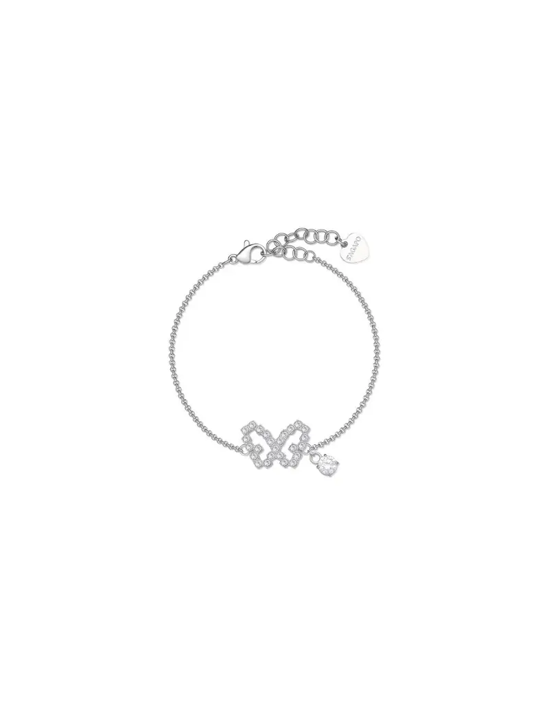 Bracciale S'AGAPO Twinkle SWN19 in acciaio 316L con pendente farfalla e cristalli