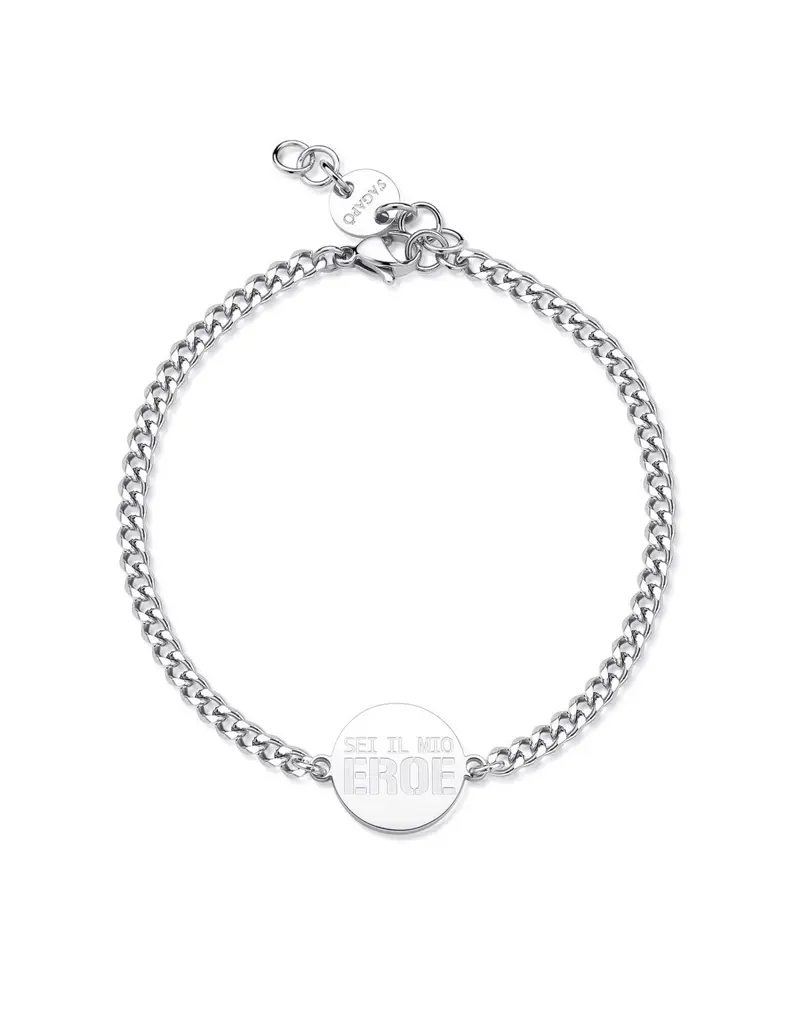 Bracciale S'AGAPO' Uomo BE MY FAMILY Acciaio 316L SBY028 Papa sei il mio eroe