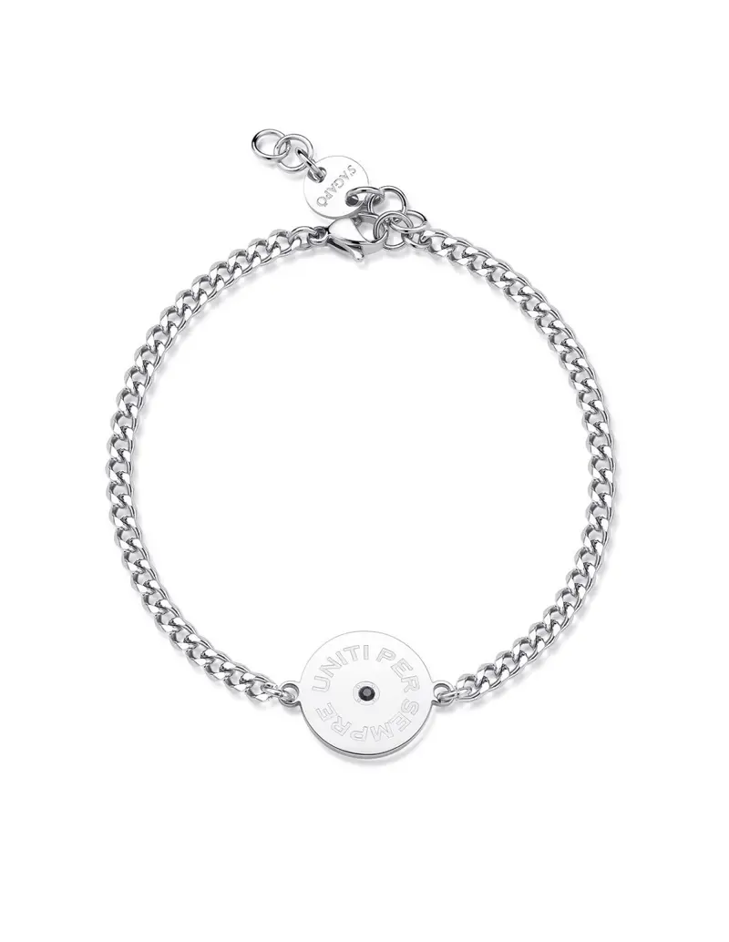 Bracciale S'AGAPO' Uomo BE MY FAMILY Acciaio 316L SBY030 Fratelli uniti per sempre