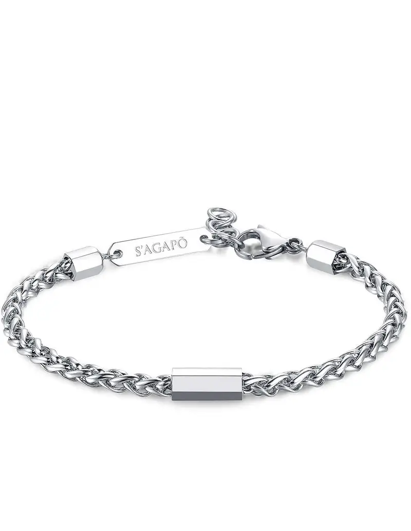Bracciale S'AGAPO' UOMO RIPPLE Acciaio 316L SRP15
