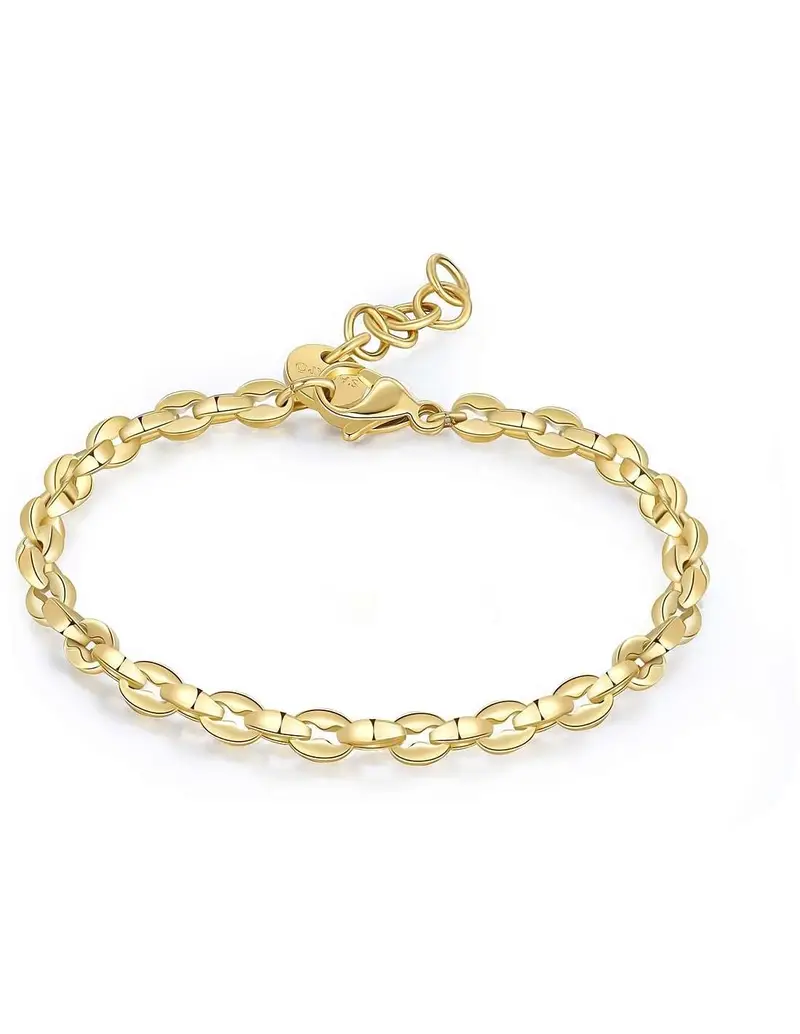Bracciale S'AGAPO' UOMO RIPPLE Acciaio 316L SRP57 Gold