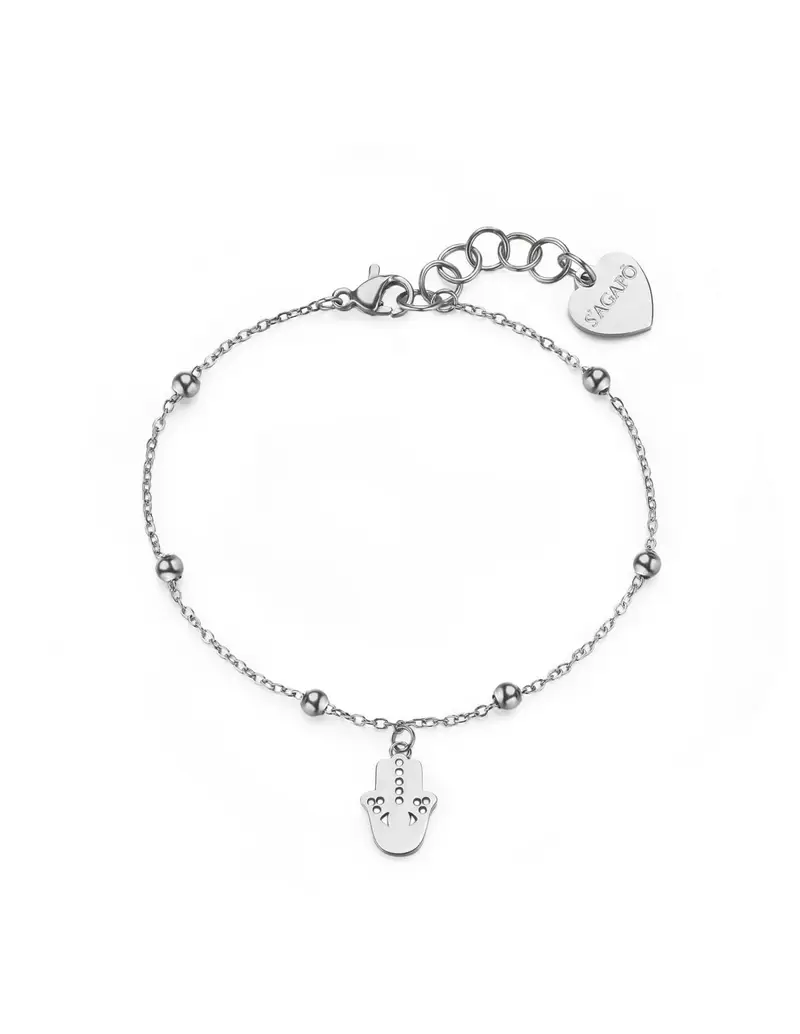Bracciale S'AGAPO Witch SWH17 in acciaio 316L mano di Fatima