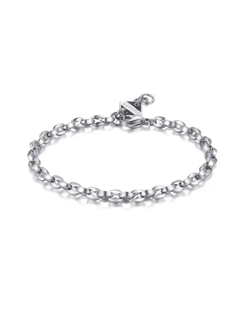 Bracciale Uomo catena forzatina S'AGAPO Ripple SRP41 in acciaio 316L