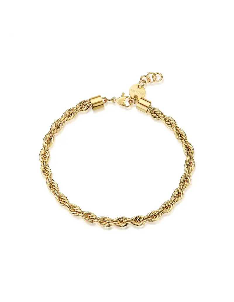 Bracciale Uomo catena torchon S'AGAPO Ripple SRP94 in acciaio 316L dorato