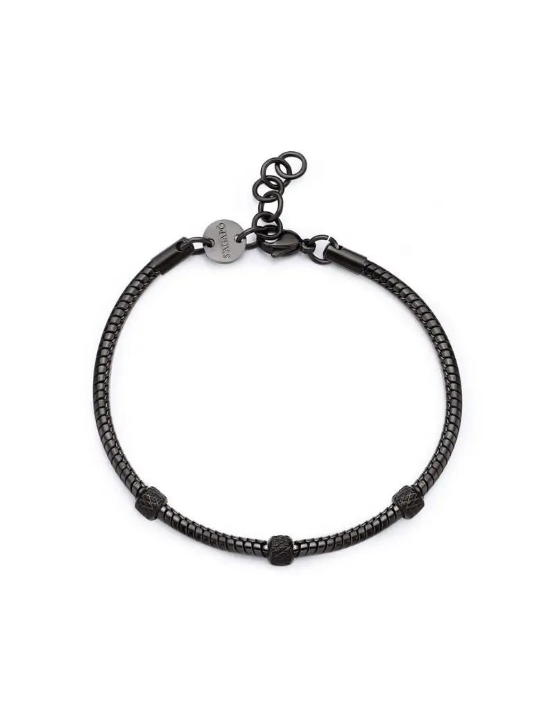 Bracciale Uomo S'AGAPO Ripple SRP84 in acciaio 316L pvd rutenio