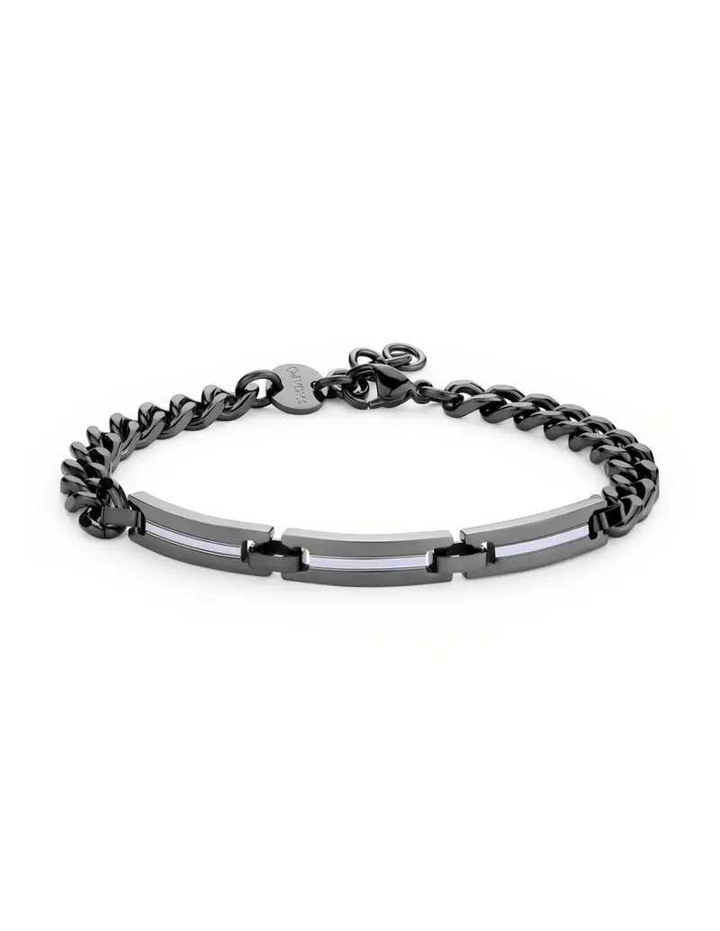 Bracciale Uomo S'AGAPO Titan STI13 in acciaio 316L finitura pvd colore rutenio