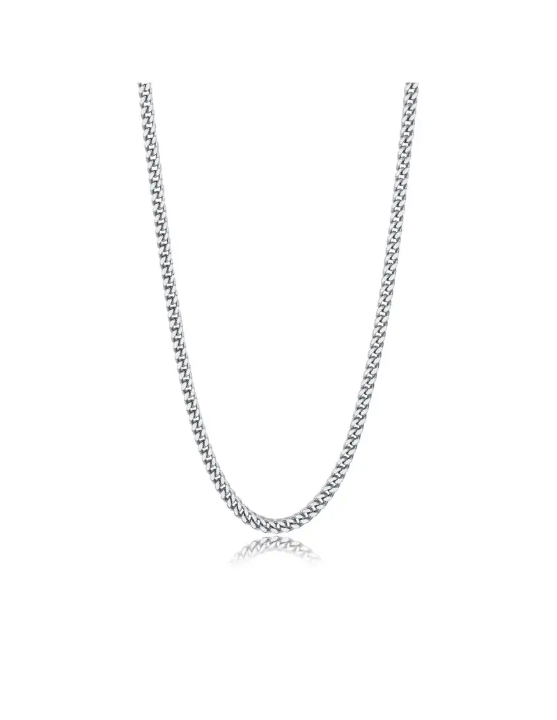 Catena Uomo S'AGAPO' RIPPLE in Acciaio 316L SRP07 Catena Spiga quadrata