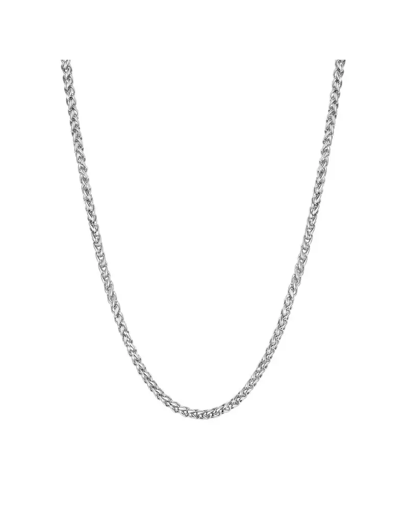 Catena Uomo S'AGAPO' RIPPLE in Acciaio 316L SRP10 Catena Spiga