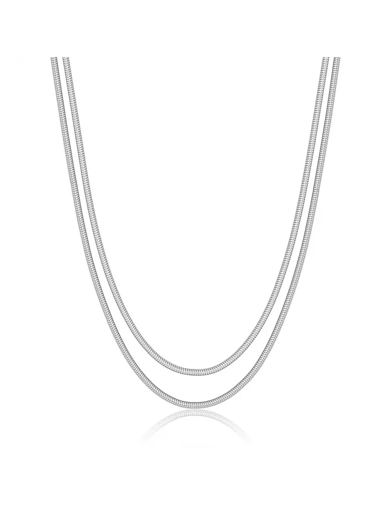 Collana doppio filo catena snake S'AGAPO Chunky SHK110 in acciaio 316L