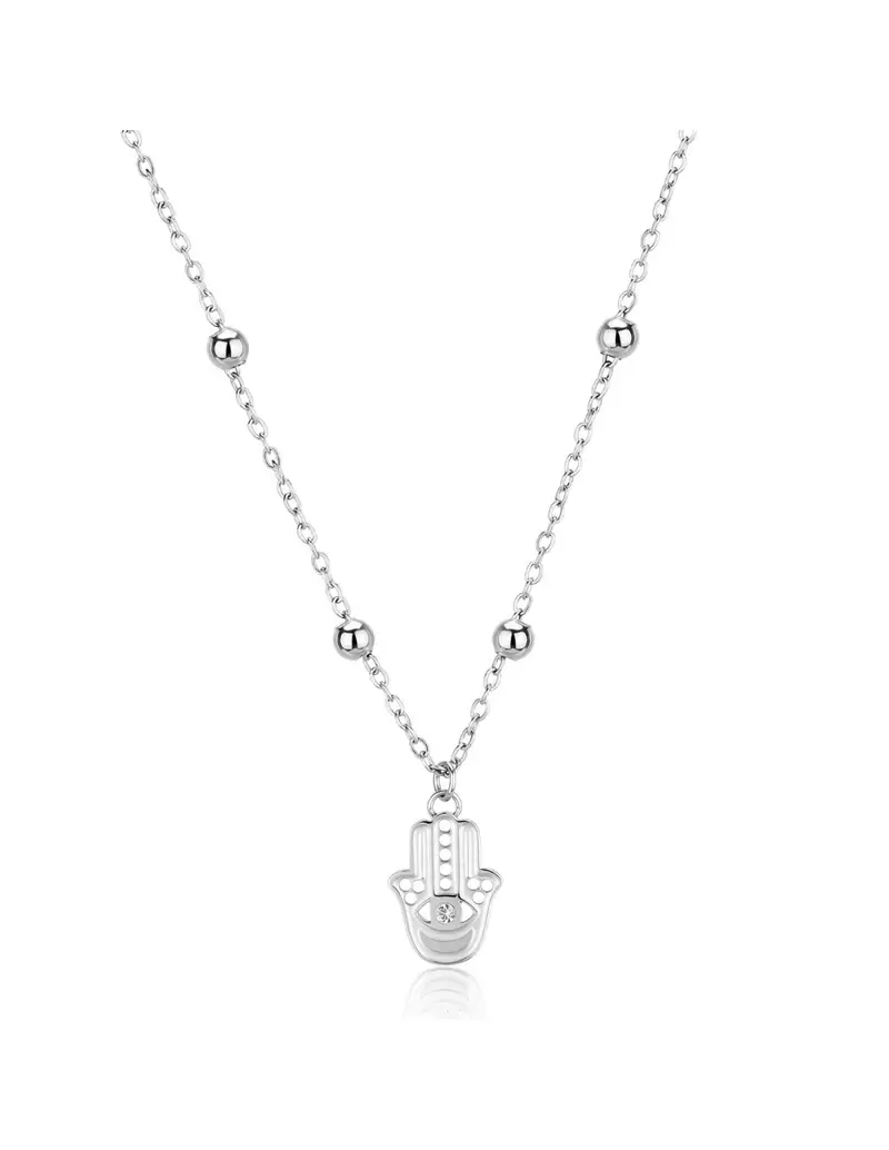 Collana girocollo S'AGAPO Witch SWH07 in acciaio 316L mano di Fatima