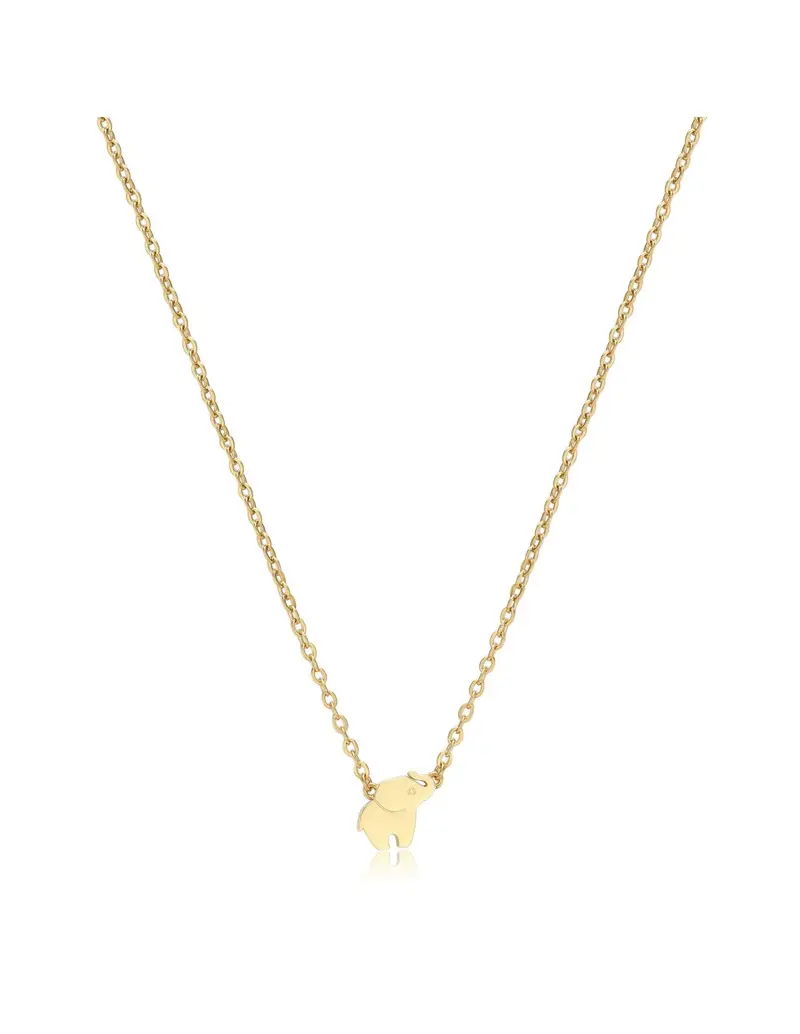 Collana S'AGAPO' CLICK in Acciaio 316L dorato SCK257 con elefantino