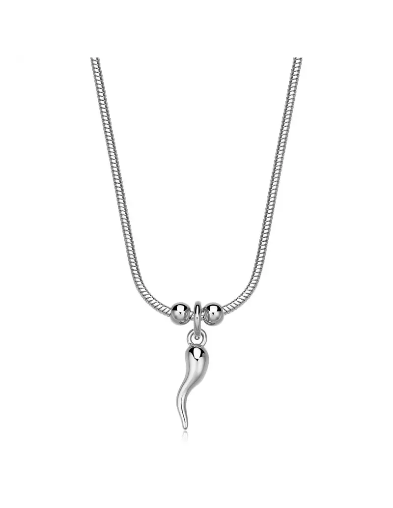 Collana S'AGAPO Click SCK281 in acciaio 316L pendente Cornetto