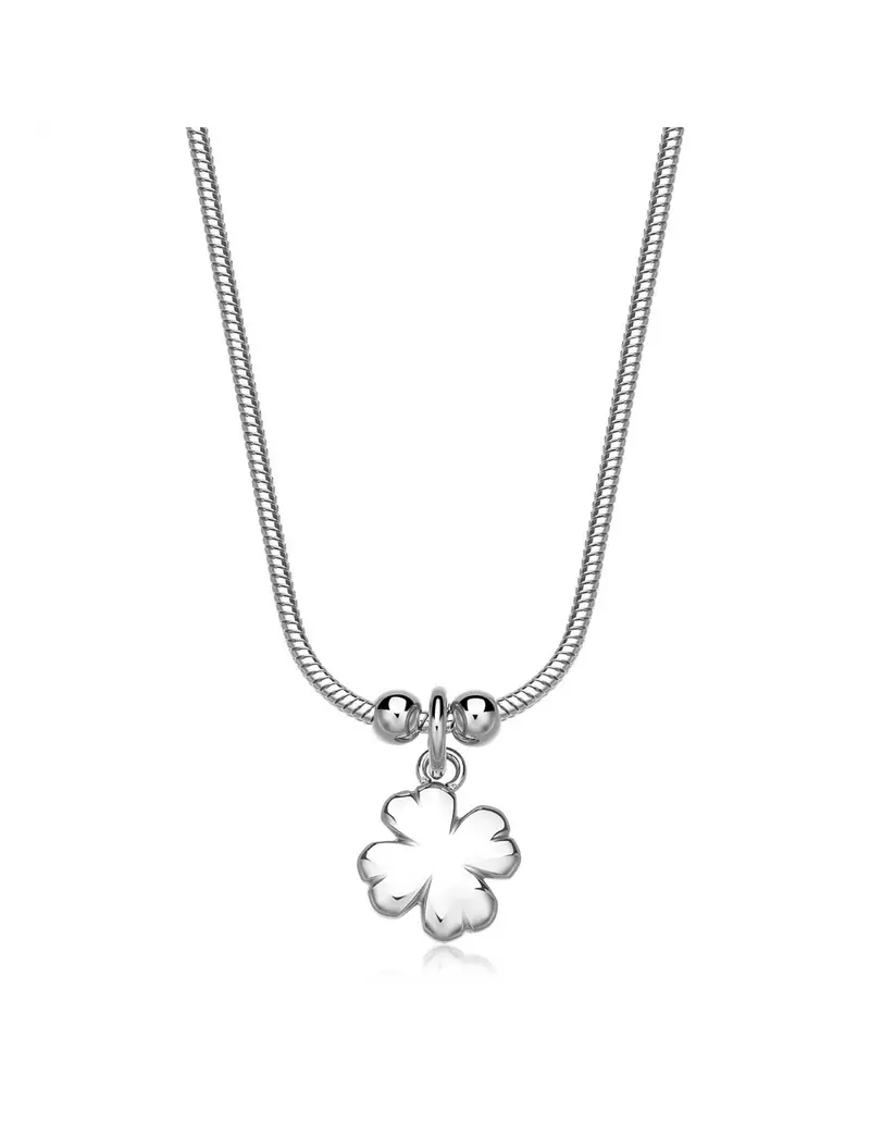 Collana S'AGAPO Click SCK282 in acciaio 316L pendente Quadrifoglio