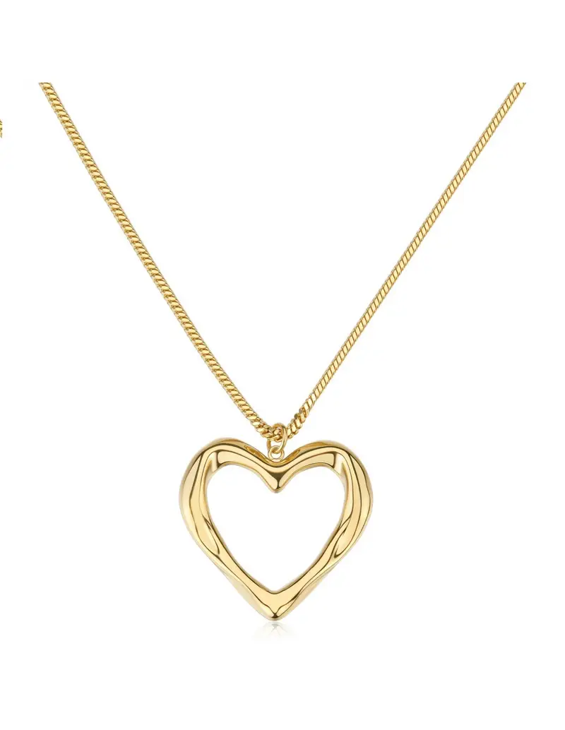 Collana S'AGAPO Emotion SMO02 in acciaio 316L dorato con pendente cuore