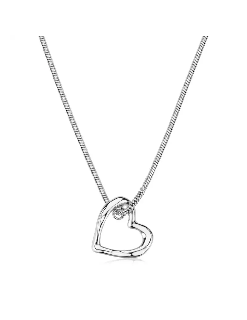 Collana S'AGAPO Emotion SMO03 in acciaio 316L con pendente cuore piccolo