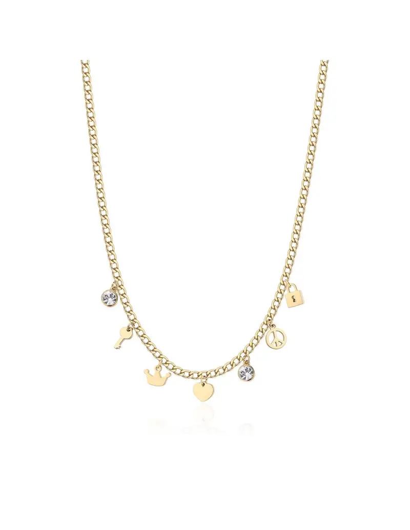 Collana S'AGAPO' MESSAGE Acciaio 316L SSG05 Gold