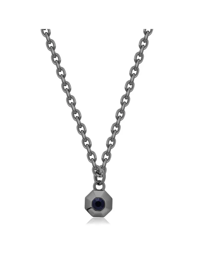 Collana S'AGAPO' Uomo SNAP Acciaio 316L SNP02 Ruthenium Ottagono
