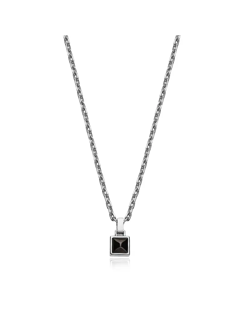 Collana Uomo S'AGAPO Proud SPD30 in acciaio 316L con borchie in finitura pvd colore rutenio