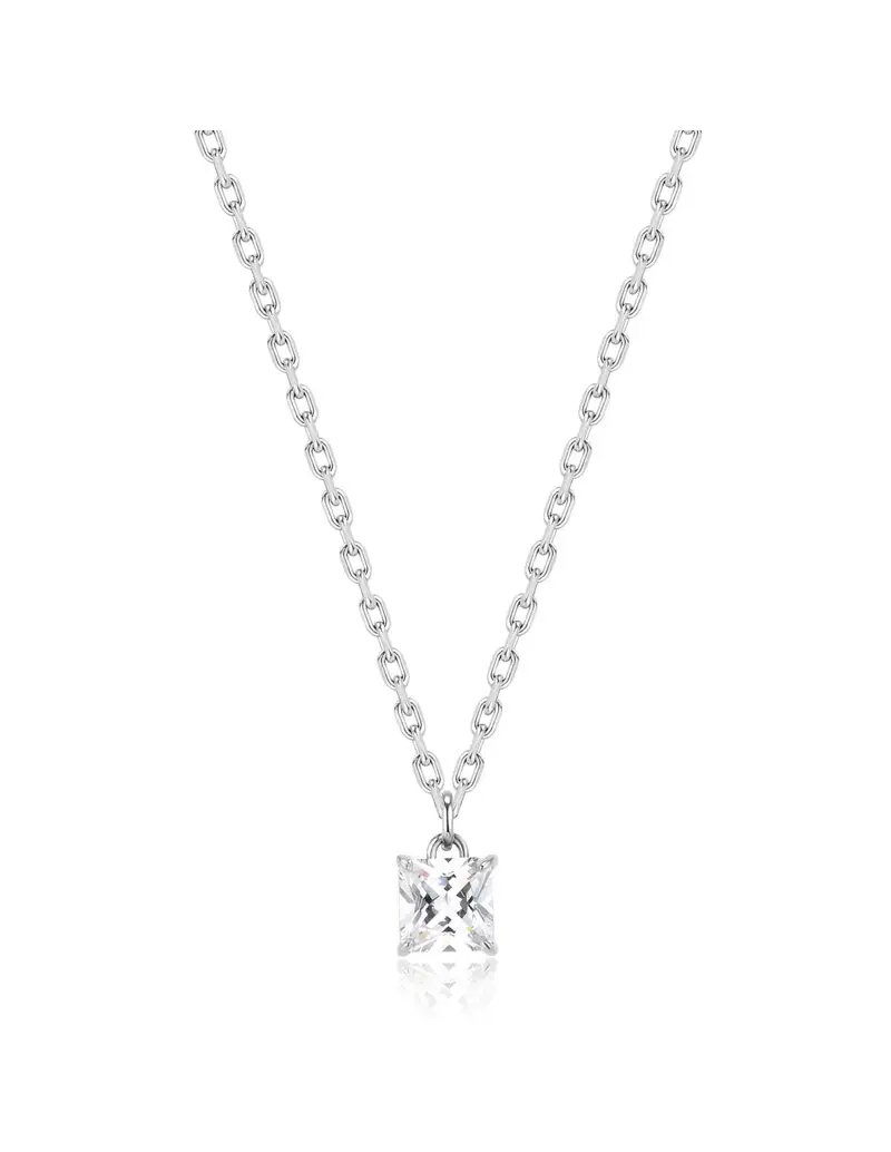 Collana Uomo S'AGAPO Tricky STK08 in acciaio 316L cristallo bianco