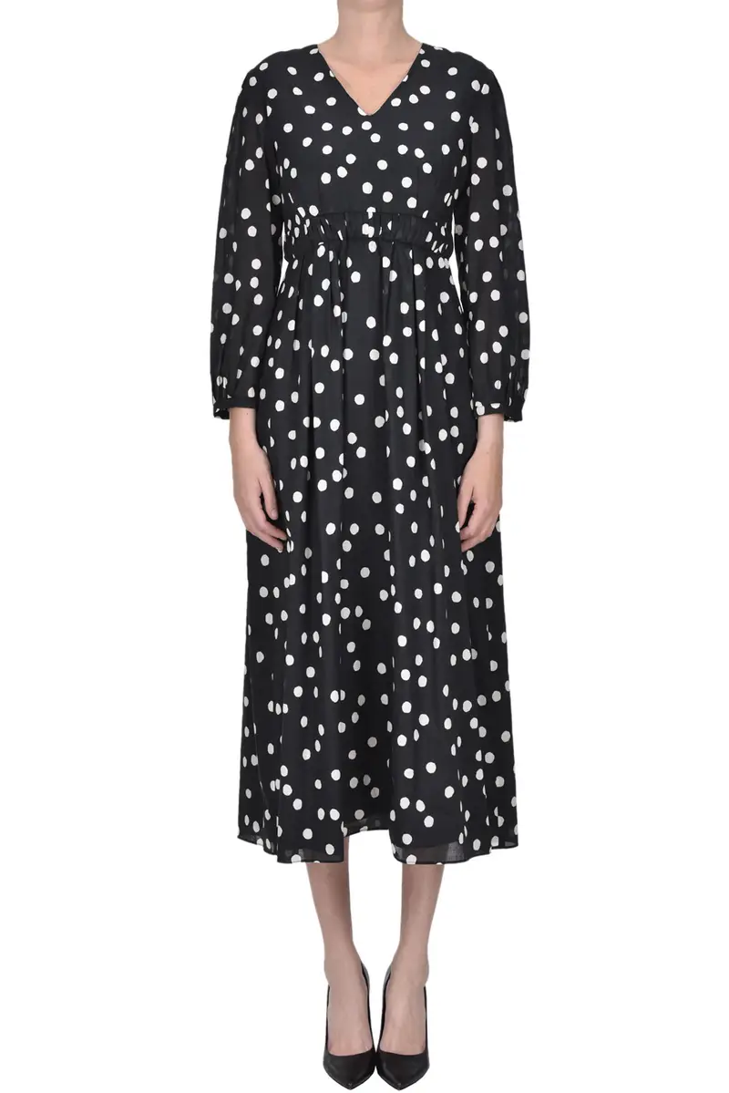 Abito Leila a pois Nero