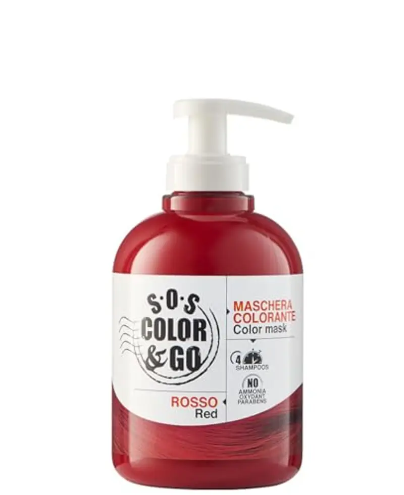 S.O.S Color 6 Go Maschera Colorante Riflesssante e Ravvivante, Rosso, 300 Millilitri