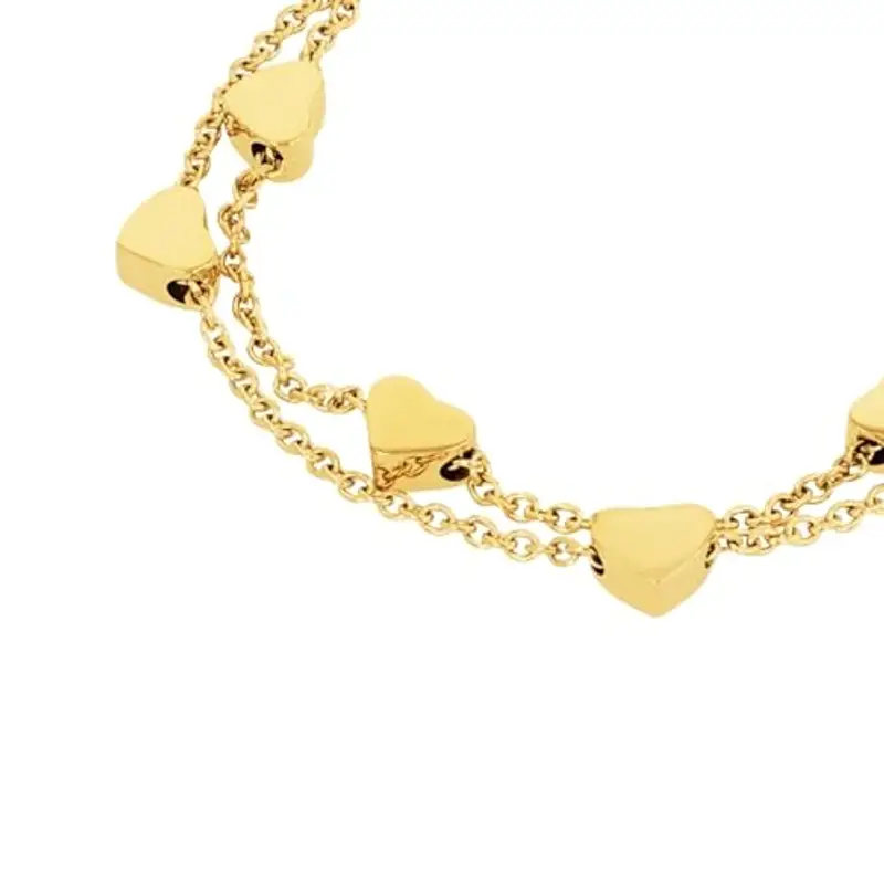 s.Oliver Bracciale in Acciaio Inossidabile per bambini, 14+2 cm, oro, cuore, in confezione regalo miniatura 2