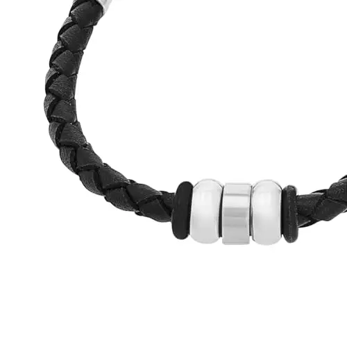 s.Oliver Bracciale in Acciaio inox pelle ragazzi bambini Gioielli da braccio, 16+2 cm, Argento, Viene fornito in miniatura 3