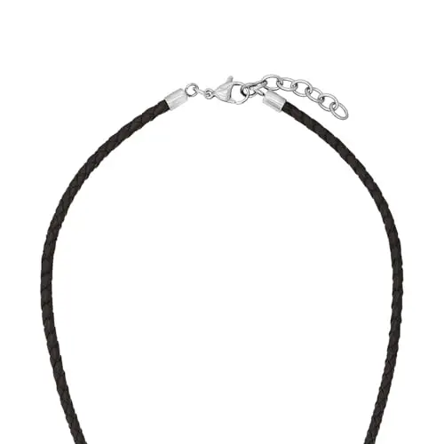 s.Oliver Collana con Ciondolo in Acciaio inox Collana per bambini in legno, 40+3 cm, Argento, croce, Viene fornita in miniatura 3